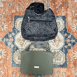 Baggallini Black and Gray Floral and Gray Crossbody Bags UC